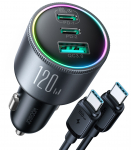 Joyroom JR-CCN07 car Laadija 120W 2xUSB-C USB-A + USB-C kaabel 100W - dark hall