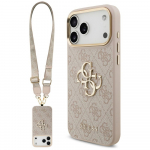 GUESS &uuml;mbris jaoks IPHONE 17 Pro Max GUHCP17XP4G4BCSP (PU W/ Big 4G Classic & Big Strap Metal Buttons) roosa