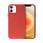 Crong Essential Cover &uuml;mbris seadmele iPhone 12 / iPhone 12 Pro, kunstnahast, punane