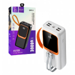 I&scaron;orinė baterija POWER BANK DENMEN 30000mAh (4xUSB; 1xUSB-C) balta