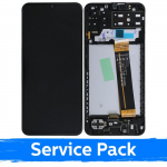 Ekranas skirtas Samsung A137 A13 (2022) juodas su rėmeliu (Service Pack)