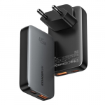 Laadija Essager "GaN Ultra" must 45W (1xPD / 1xQC3.0)