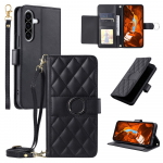 Hurtel kunstnahast rahakott-&uuml;mbris toe ja rihmadega mudelile Samsung Galaxy A37 5G &ndash; must