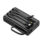 Setty SPB-LC-210 sisseehitatud kaablitega akupank, 10 000 mAh &ndash; must