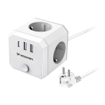Wozinsky WKZ-3B voolujaotur-kuubik 1,8 m kaabliga, 4 &times; AC, 2 &times; USB-A, 1 &times; USB-C, 4000 W, valge