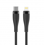 Maxlife MXUC-08 cable USB-C - Lightning 1,0 m 27W must nylon