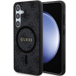Guess 4G Collection Leather Metal Logo MagSafe &Uuml;mbris jaoks Samsung Galaxy S24+ - must