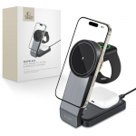 Tech-Protect QI15W-A28 MagSafe 3in1 Induktiivne Laadija koos Smartphone / Apple Watch / AirPods Alus - must