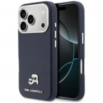 KARL LAGERFELD &uuml;mbris IPHONE 17 Pro jaoks, mis &uuml;hildub MagSafe KLHMP17L6PFKCLB (PU FW W/ K&C Head Pin) sinine