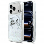 Karl Lagerfeld Liquid Glitter Karl Script Logo MagSafe &Uuml;mbris for iPhone 17 Pro - Clear