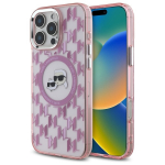 Karl Lagerfeld IML Monogram Karl & Choupette Head MagSafe iPhone 16 Pro &Uuml;mbris - roosa