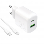 Puro PROLITE 30W USB-A / USB-C wall laadija + USB-C - USB-C kaabel 1.2m - valge