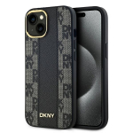DKNY Leather Checkered Mono Pattern MagSafe &Uuml;mbris jaoks iPhone 14/15/13 - Must