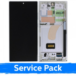 LCD Ekraan &Uuml;hildub Samsung S918 S23 Ultra Koos Frame / Cream / (Service Pack)