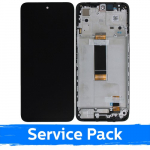 LCD ekranas suderinamas su Xiaomi Redmi 12 4G / Redmi 12 5G / Poco M6 Pro 5G juodas su rėmeliu (Service Pack)