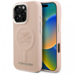 Karl Lagerfeld initsiaalide ja metalllogo MagSafe &uuml;mbris iPhone 16 Pro Max - roosa