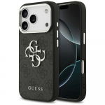 GUESS &uuml;mbris jaoks IPHONE 17 Pro GUHCP17LP4G4SMCK (4G PU Leather &Uuml;mbris with Big 4G and Classic Logo and H&otilde;bedane Metal Camera Frame) must