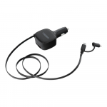 VEGER automobilinis įkroviklis su USB-C kabeliu (USB-C / Lightning) QC PD 84W CC89 juodas