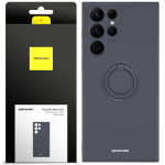 Spacecase Silikoninis dėklas su žiedu Galaxy S22 Ultra juodas