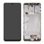 Ekranas skirtas Samsung A315 A31 juodas su rėmeliu HQ