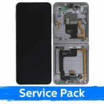 LCD Ekraan Samsung F721 Z Flip4 (sisemine) raamiga / Valge / (Service Pack)