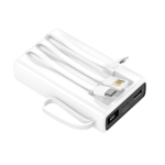 Setty SPB-LC-220 sisseehitatud kaablitega akupank, 20 000 mAh &ndash; valge