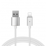 Kabelis Magnetinis Tipas 1 - USB į Lightning - su nuimamu ki&scaron;tuku Iphone 5/6/7/8/X 1 metras SIDABRINIS (blisterio pakuotė)