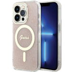 Guess IML 4G MagSafe &uuml;mbris jaoks iPhone 15 Pro - roosa
