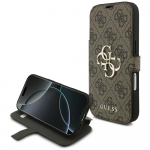 GUESS book &uuml;mbris jaoks IPHONE 17 Pro GUBKP17L4GMGBR (PU 4G Metal Logo) brown