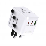 SBS Travel Adapter 2xUSB-C 1xUSB-A Universal - Valge