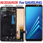 LCD Ekraan &Uuml;hildub Samsung A530 A8 2018 Must (OLED-II / INCELL)
