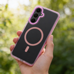 Case for Xiaomi Redmi 17 4G / 5G Frame Clear Hybrid Mag Cover compatible with MagSafe powder pink