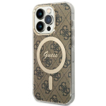 Guess IML 4G MagSafe &uuml;mbris jaoks iPhone 15 Pro - brown