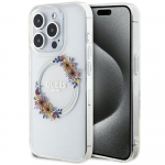 GUESS &uuml;mbris jaoks IPHONE 15 Pro compatible with MagSafe GUHMP15LHFWFCT (Flowers Wreath) l&auml;bipaistev