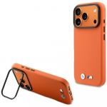 BMW &uuml;mbris for IPHONE 17 Pro &uuml;hilduv MagSafe BMHMP17L25PFWKCKO (PU W/ Metal Logo) oranž