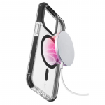 Cellularline Tetra Force Strong Guard Mag &uuml;mbris seadmele iPhone 15 Pro, materjali integreeritud Microbani antibakteriaalse tehnoloogiaga, MagSafe'iga &uuml;hilduv, l&auml;bipaistev