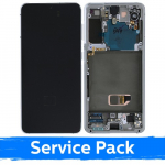 Ekranas skirtas Samsung G991 S21 su rėmeliu / Phantom White / (Service Pack)
