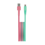 Setty cable USB - Lightning 1,5 m 2,4A KGA-L-1.52420 turquoise-roosa gradient
