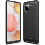 Carbon Case Paindlik kate TPU &uuml;mbris Samsung Galaxy A42 5G musta