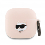 Karl Lagerfeld Silicone Choupette Head 3D &Uuml;mbris jaoks AirPods 4 - roosa