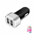 Crong Power 24 W autolaadija 2 USB-A pordiga, 2.4 A, alumiiniumist