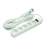 Extension cord 10m, 5 sockets, koos switch