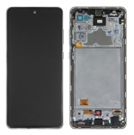 Ekranas Samsung A725/A726 A72 4G/5G su lietimui jautriu stikliuku ir rėmeliu Black OLED (real size)