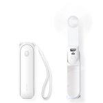 Jisulife Life8 Plus kaasaskantav USB-k&auml;siventilaator akupanga funktsiooni ja taskulambiga, 4500 mAh, valge