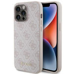 Guess 4G Metal kuldne Logo &uuml;mbris jaoks iPhone 15 Pro Max - roosa