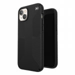Speck Presidio2 Grip &uuml;mbris seadmele iPhone 15 Plus / 14 Plus, libisemiskindla haardega, Black / Black / White v&auml;rvikombinatsioon