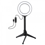 LED Ring Lamp 12cm koos Desktop Tripod Mount up to 21.8cm, USB