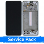 Ekranas skirtas Samsung A336 A33 5G su rėmeliu / White / (Service Pack)