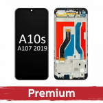 Ekranas skirtas Samsung A107 A10s juodas su rėmeliu OEM