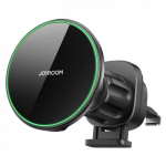 Automobilinis laikiklis Joyroom "JR-ZS214" Qi2 juodas (belaidis įkrovimas 15W) (magnetinis / oro grotelės)